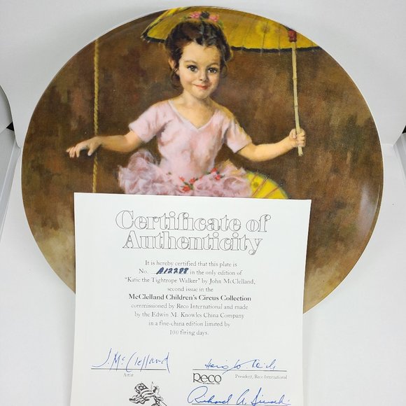 Vintage Reco Circus Girl with Umbrella & Tutu Plate #A12255 - Limited Edition - Picture 4 of 4